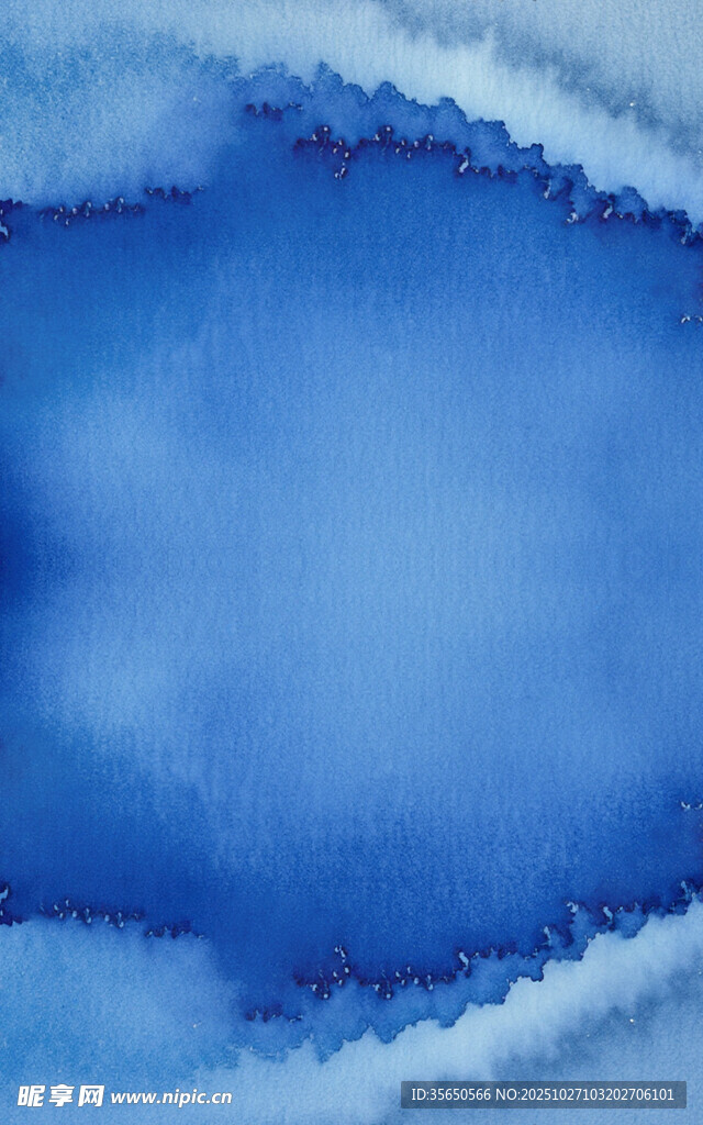 蓝色水彩纹理背景画面