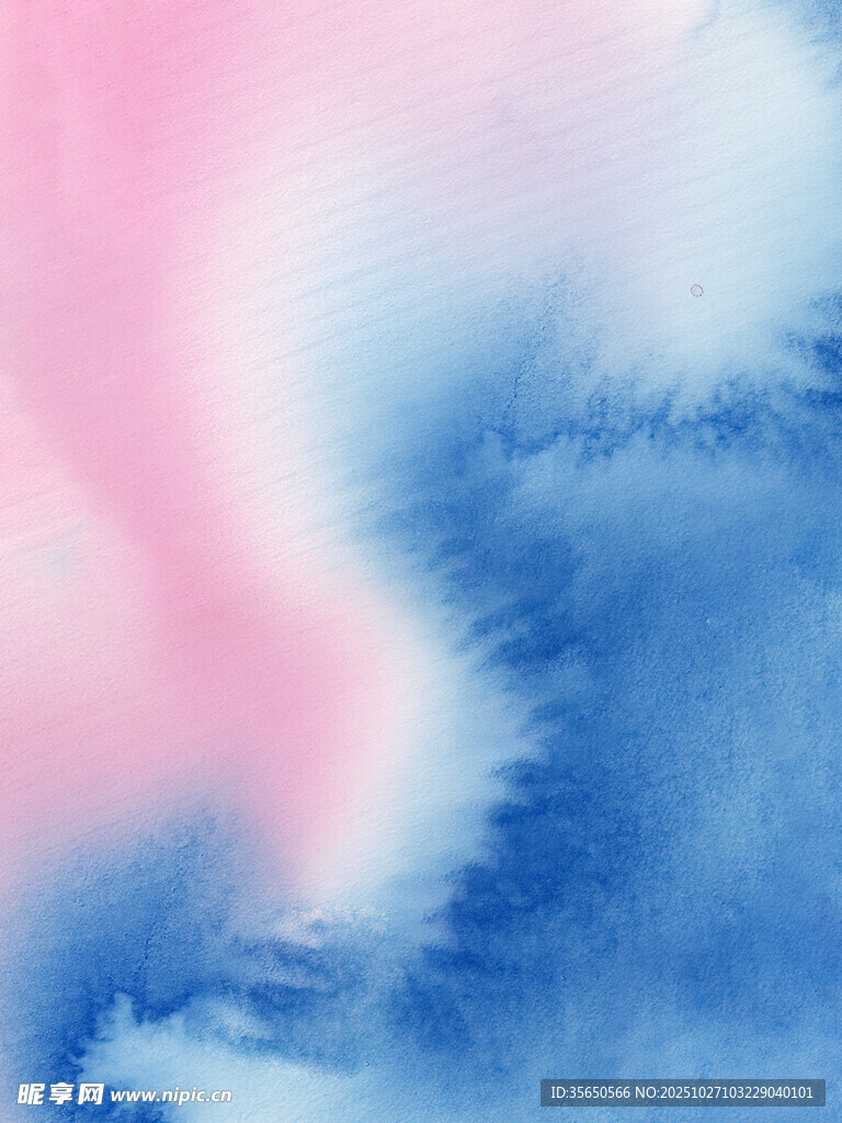 梦幻蓝粉渐变水彩纹理