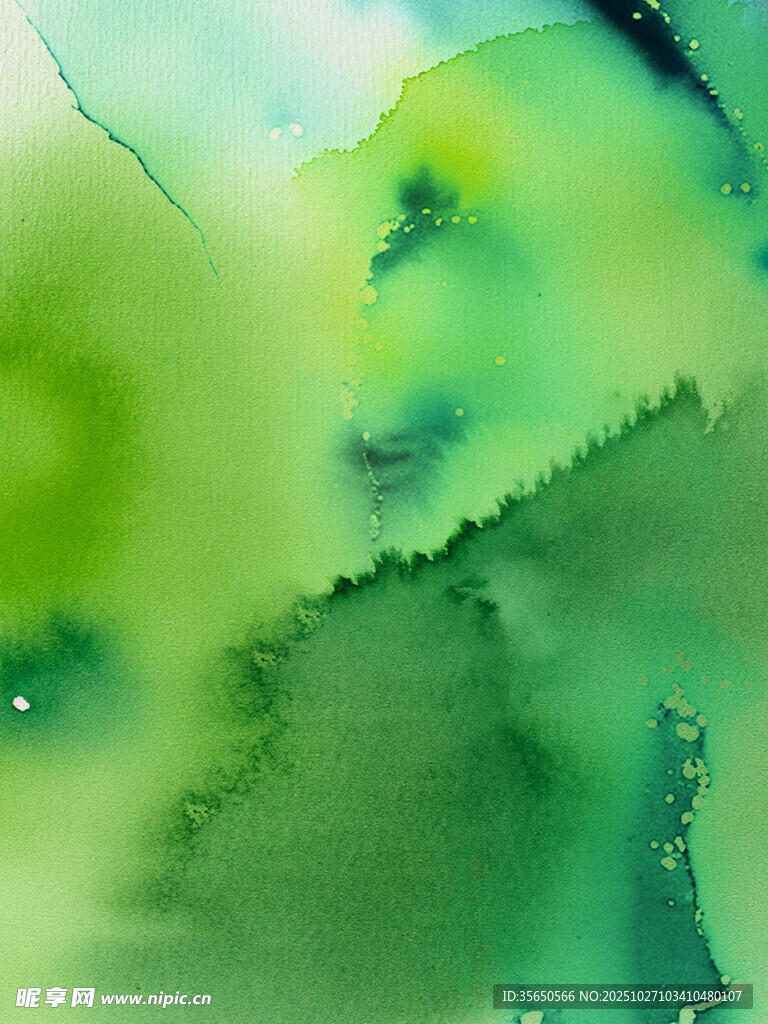 清新绿调水彩抽象背景图