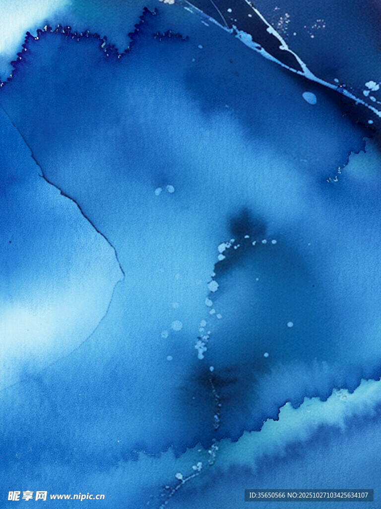 梦幻蓝色水墨纹理背景