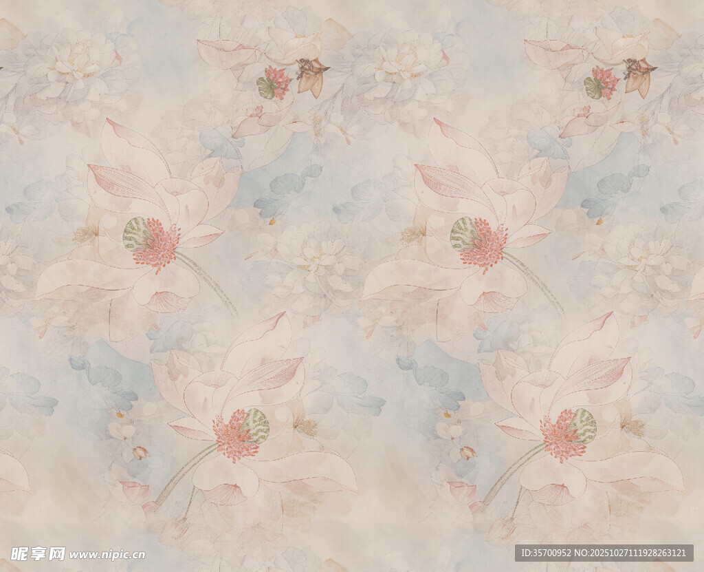 淡雅花卉纹理图案