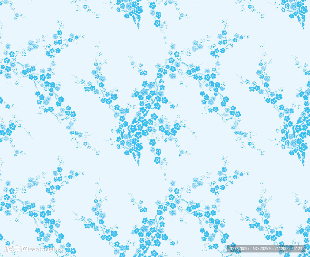 蓝色碎花图案背景纹理