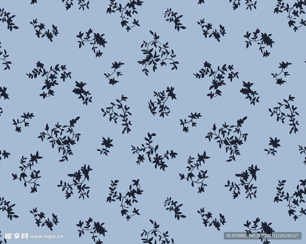 浅蓝色底黑色碎花图案