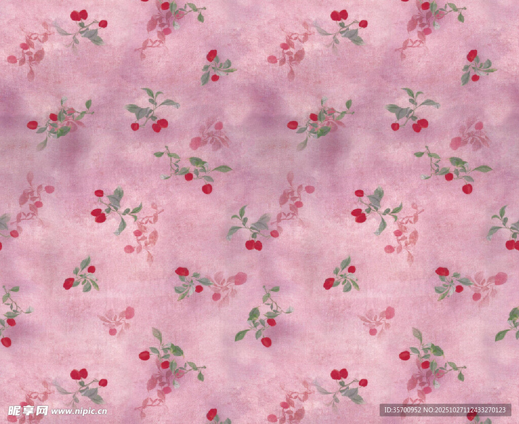 粉色花卉图案布料