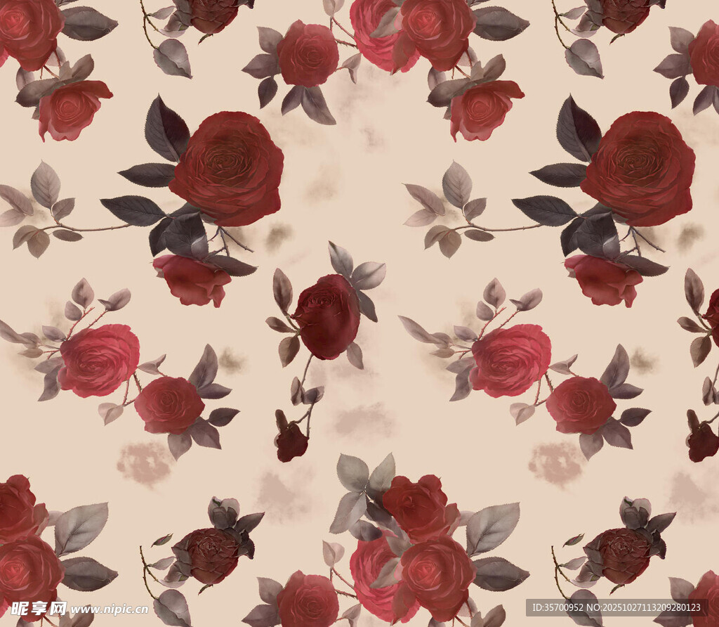 复古花卉图案面料