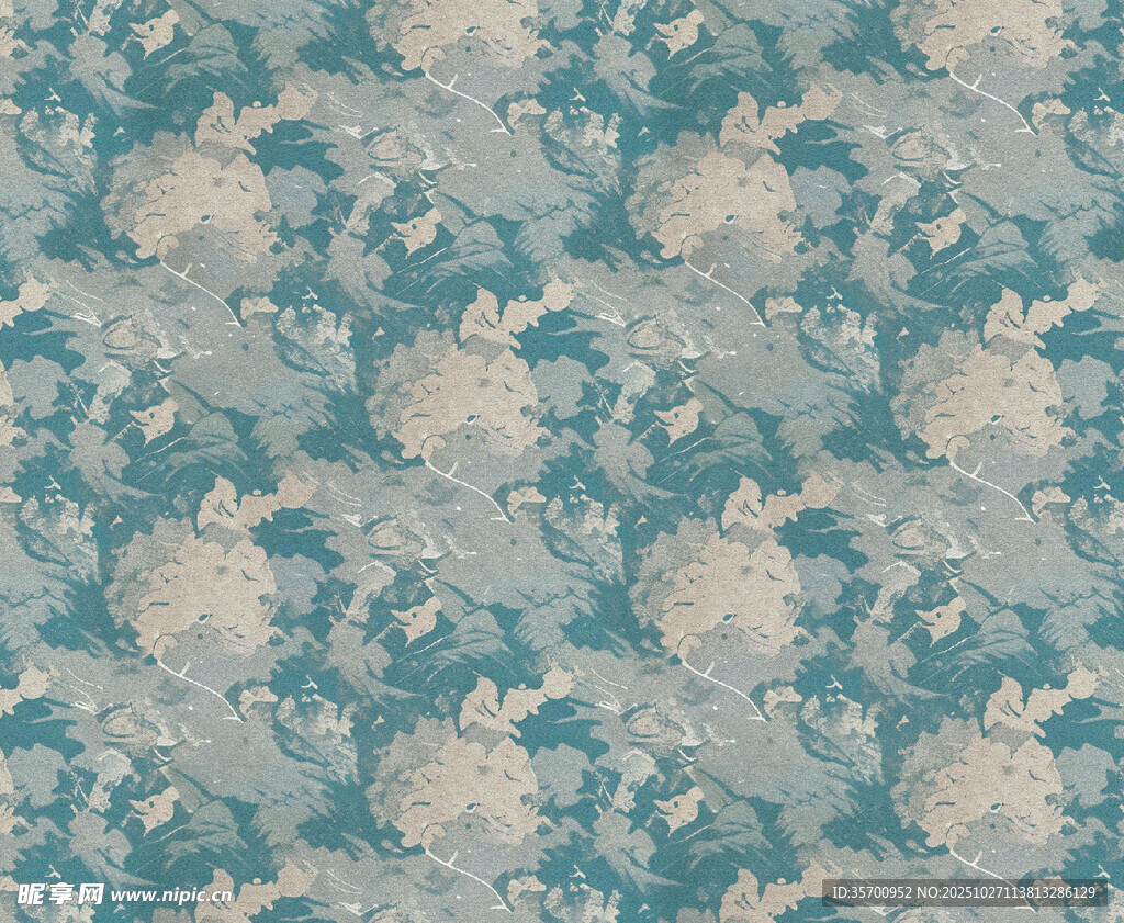 蓝白花卉图案纹理背景