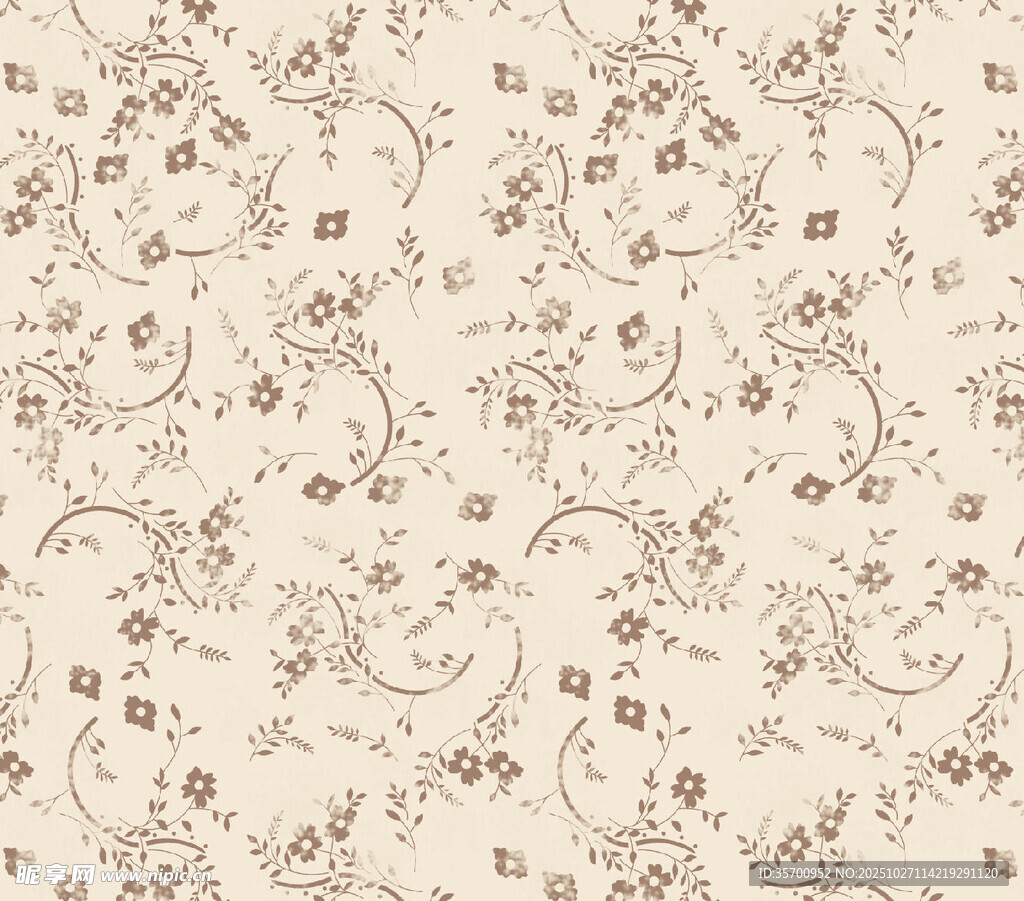 复古花卉图案背景纹理