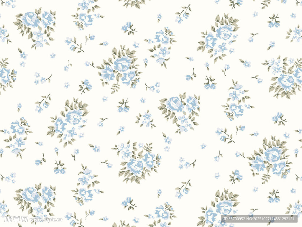 蓝白碎花图案背景
