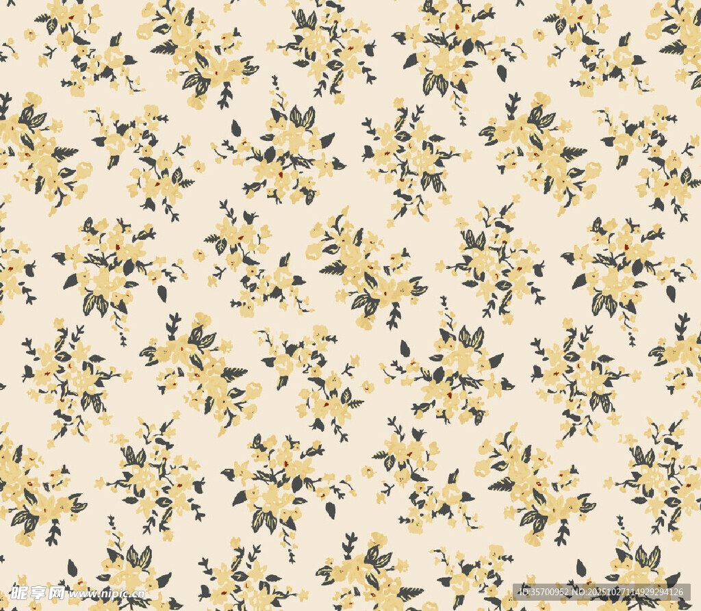 小黄花图案布料背景图