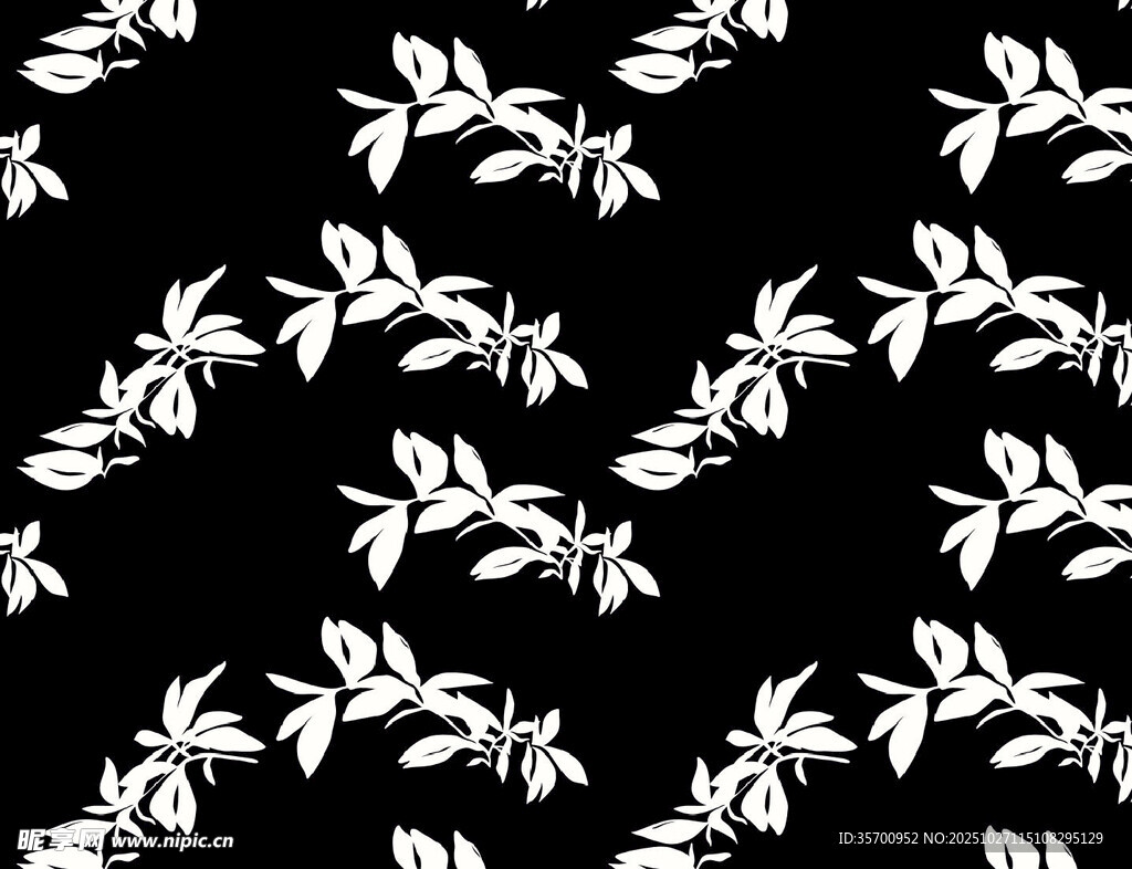 黑白花卉图案背景