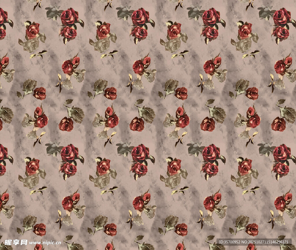 复古花卉图案布料