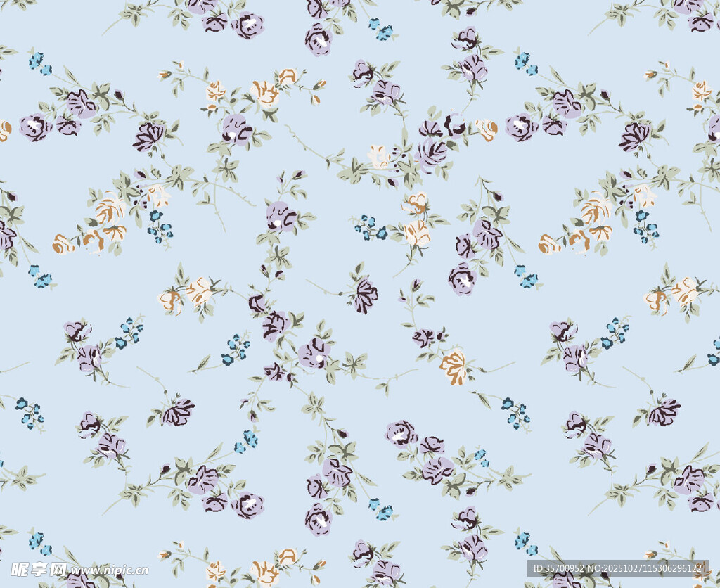 浅蓝色碎花图案背景