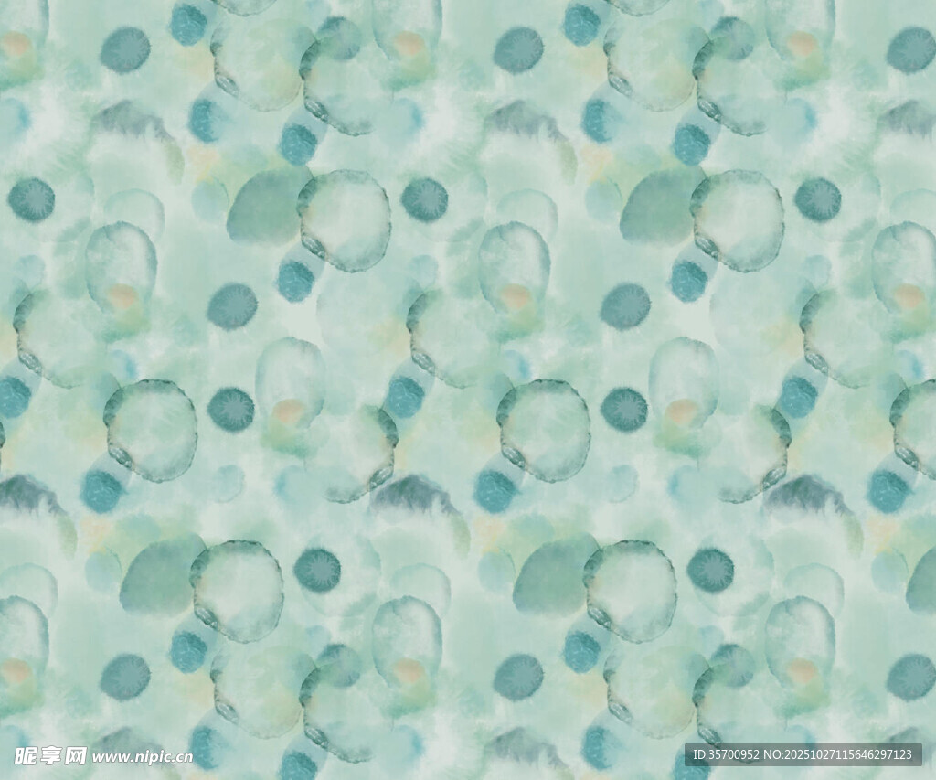 清新绿底圆点图案纹理