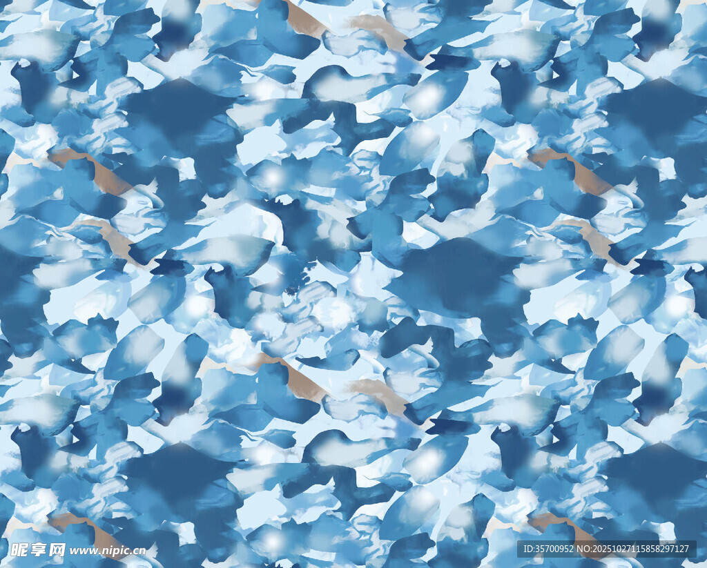 蓝色迷彩图案布料纹理