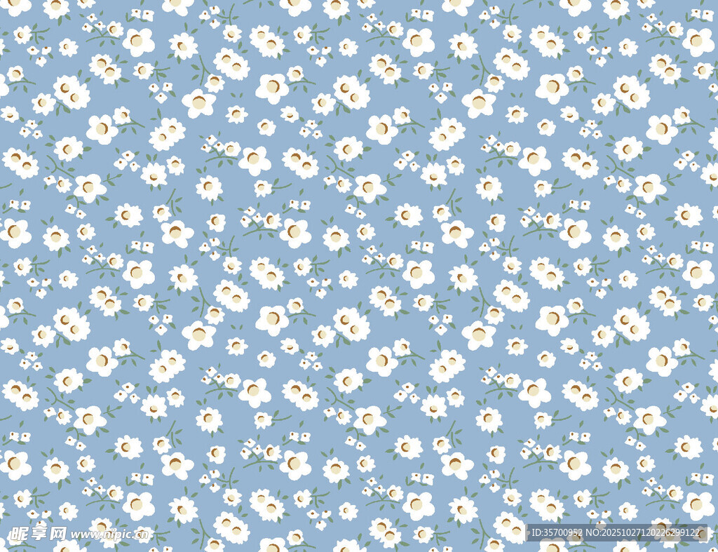 浅蓝色碎花布料图案