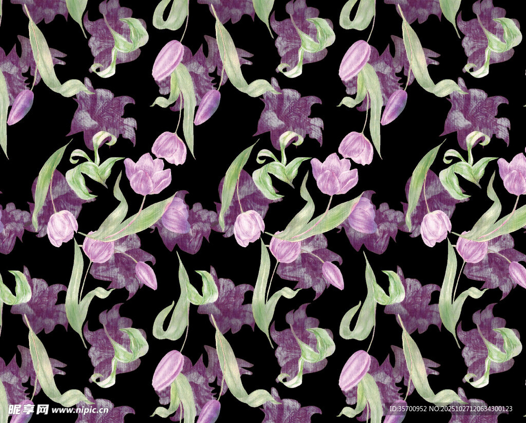 紫色花卉图案背景纹理