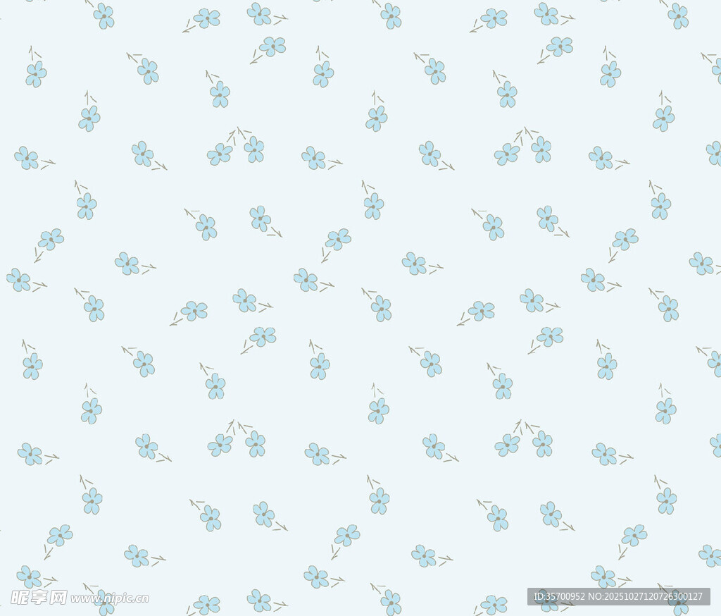 浅蓝色小鸟碎花图案背景纹理