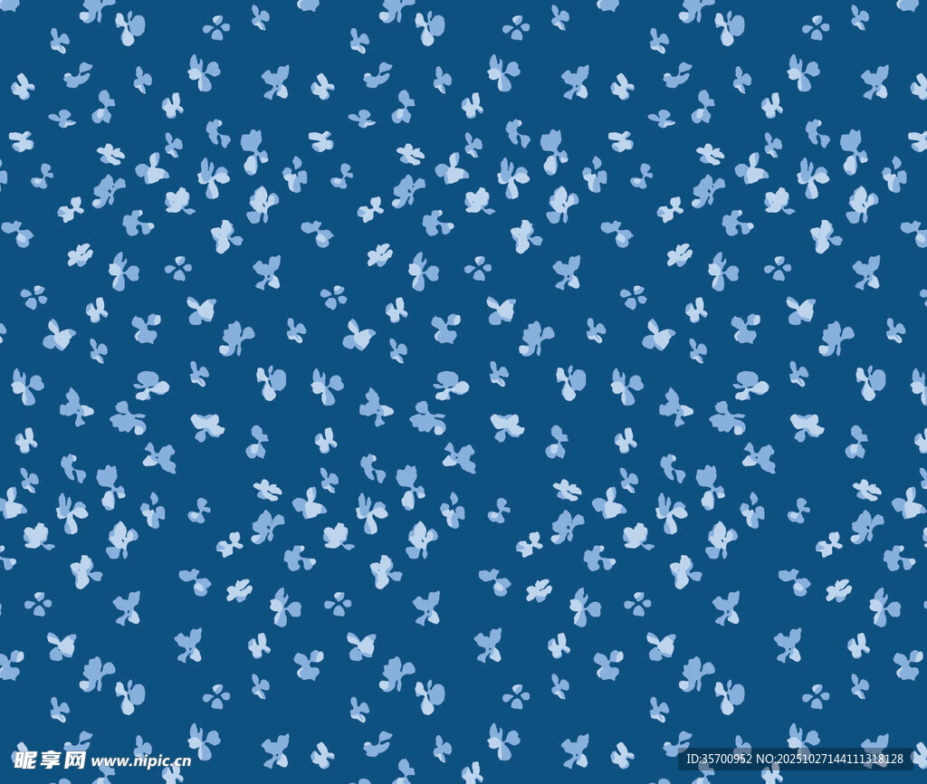 蓝色底白色碎花图案背景