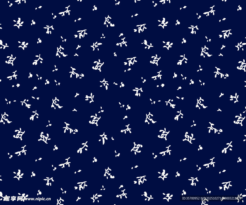 深蓝底白色碎花图案