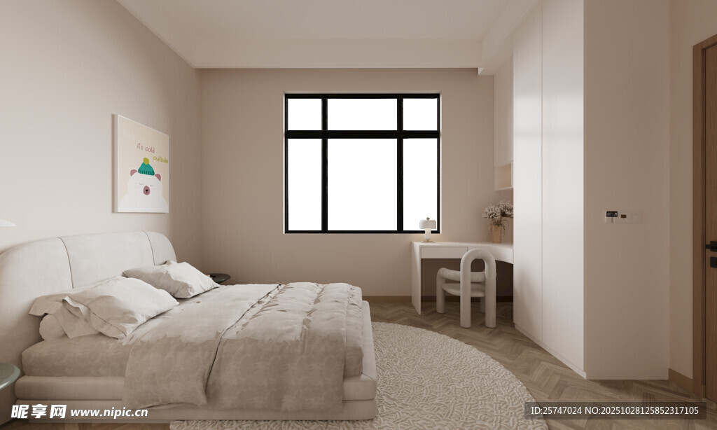简约温馨卧室室内儿童房场景