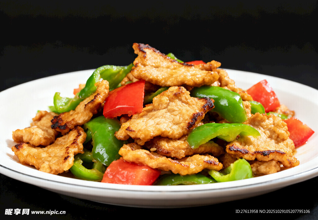 青椒番茄炒肉片