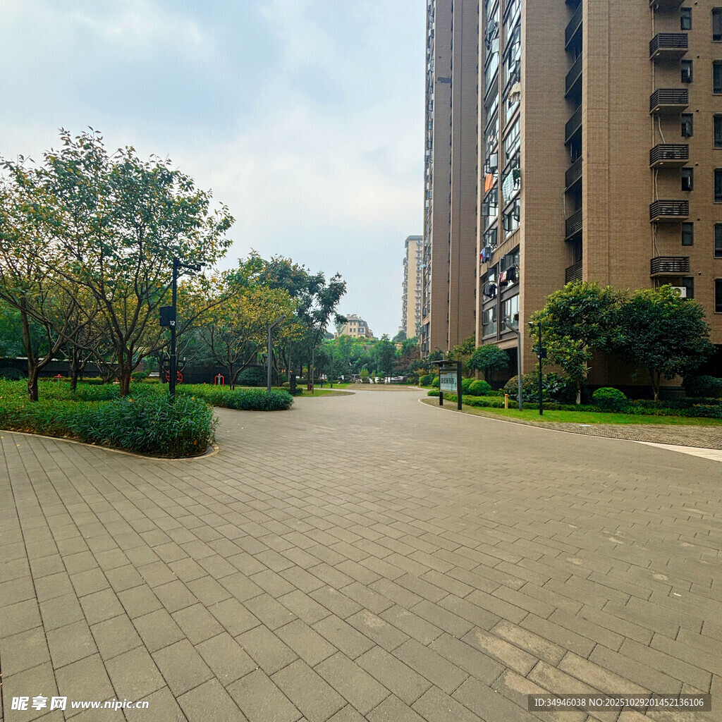 小区内宽敞整洁的道路