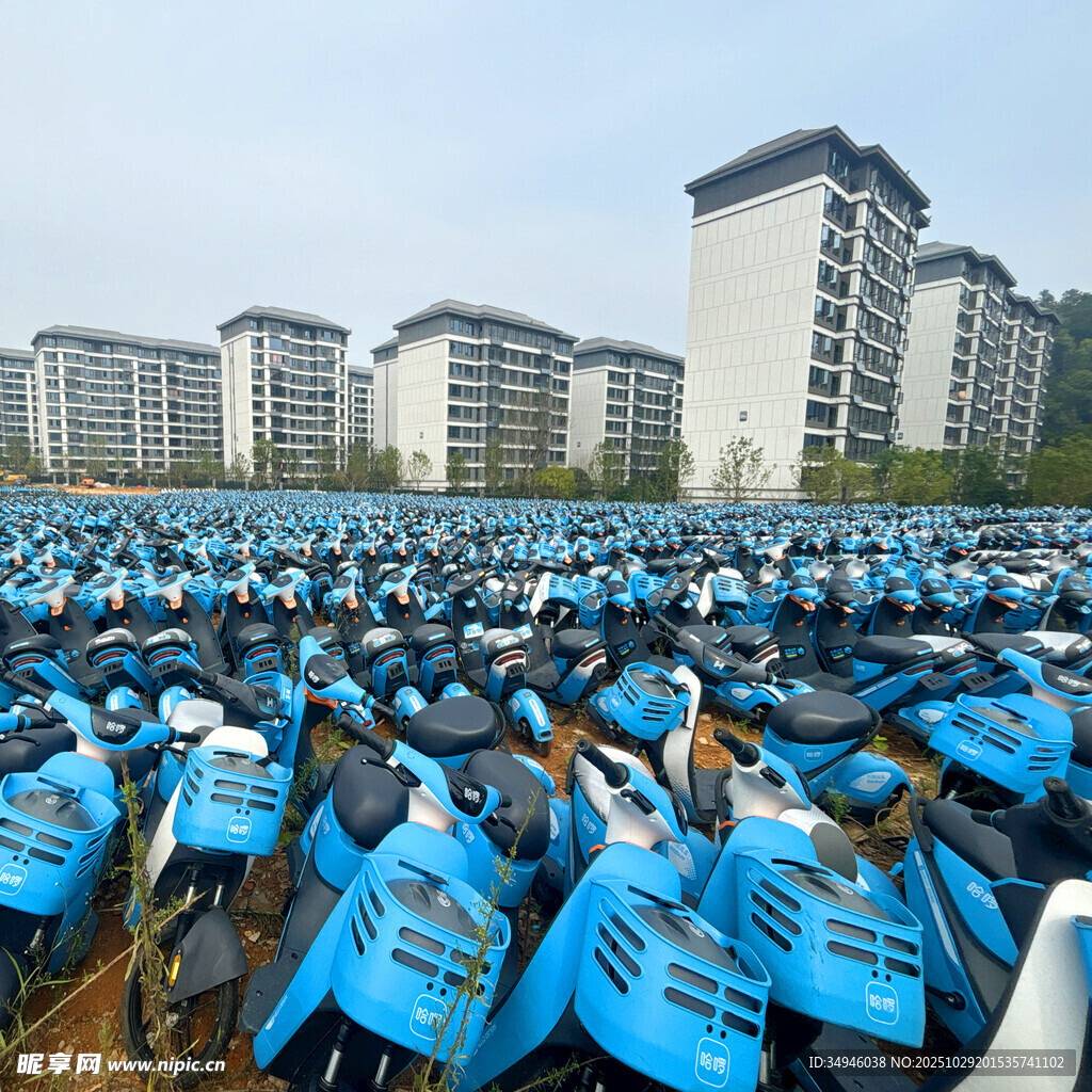 大量共享电动车停放场景