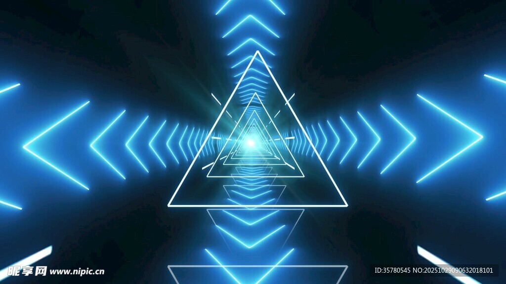 炫酷三角霓虹灯光特效