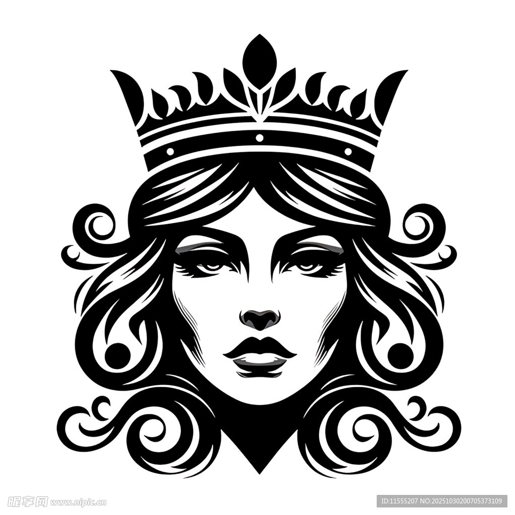 皇冠美女头像设计元素