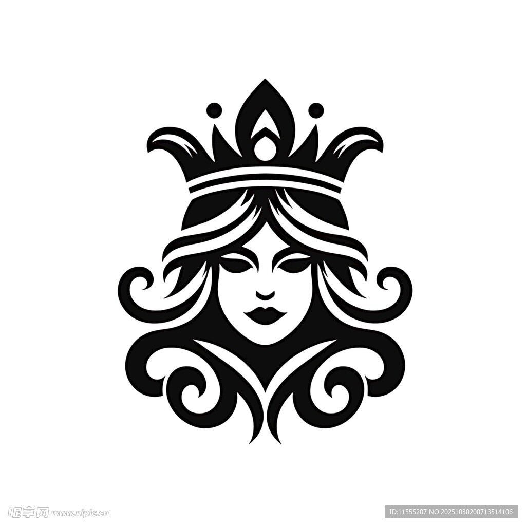 皇冠美女头像设计元素