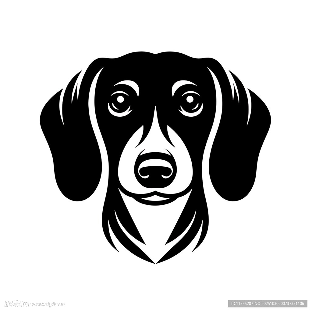 简约风格腊肠犬头像