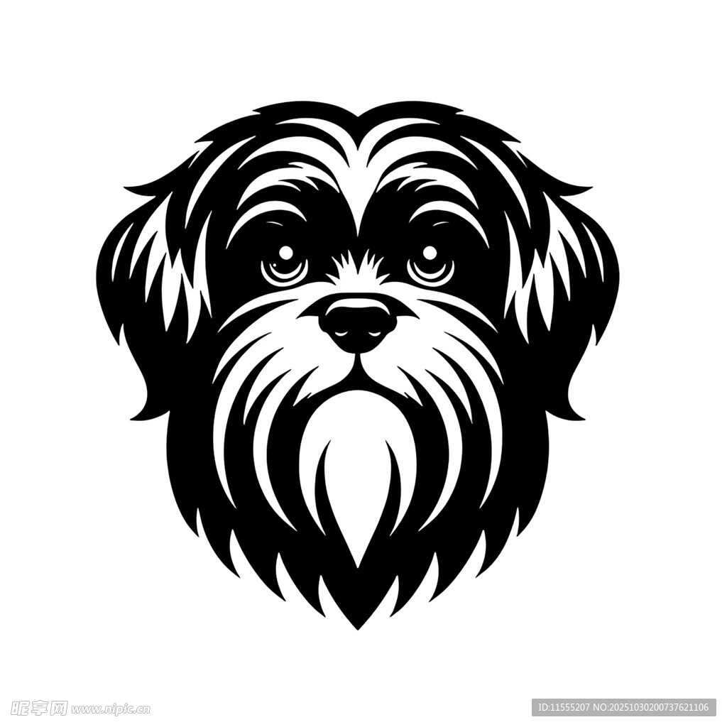 可爱西施犬头像设计