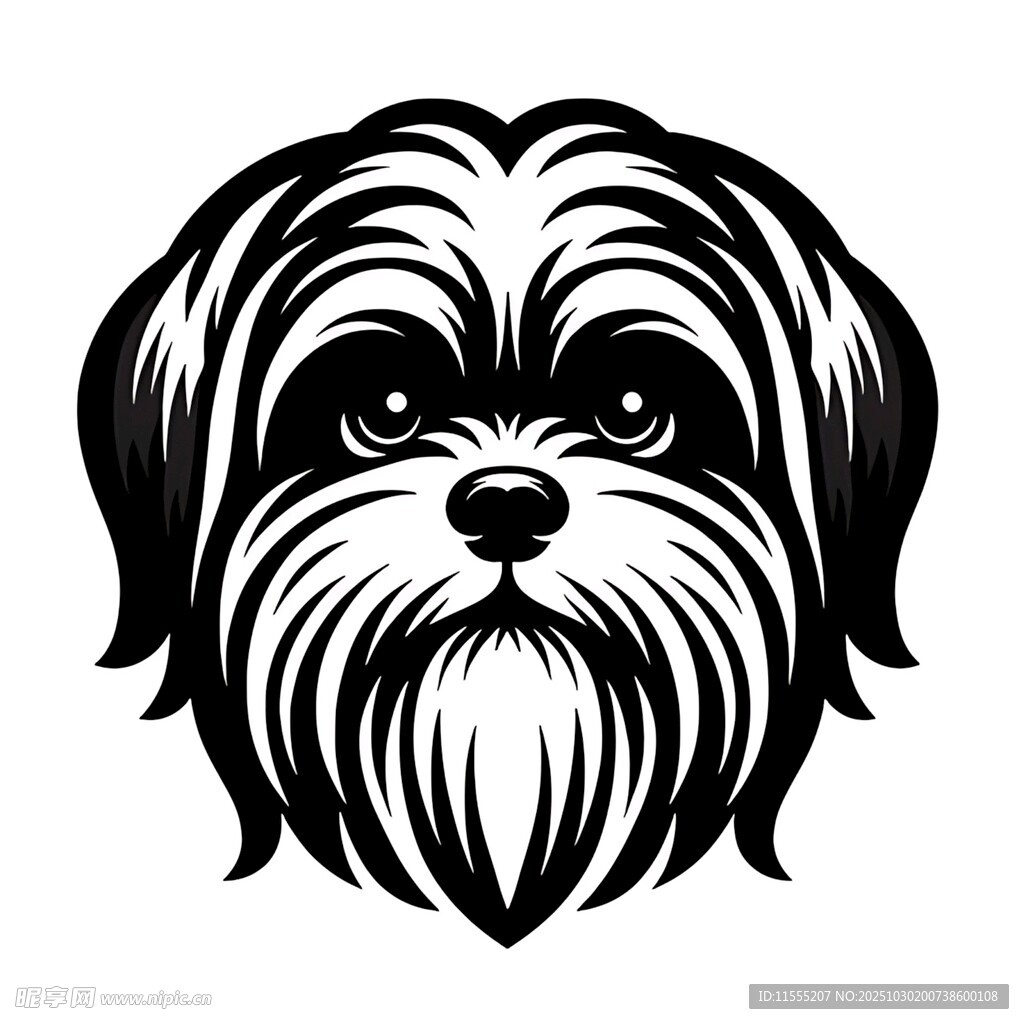 可爱西施犬头像图案