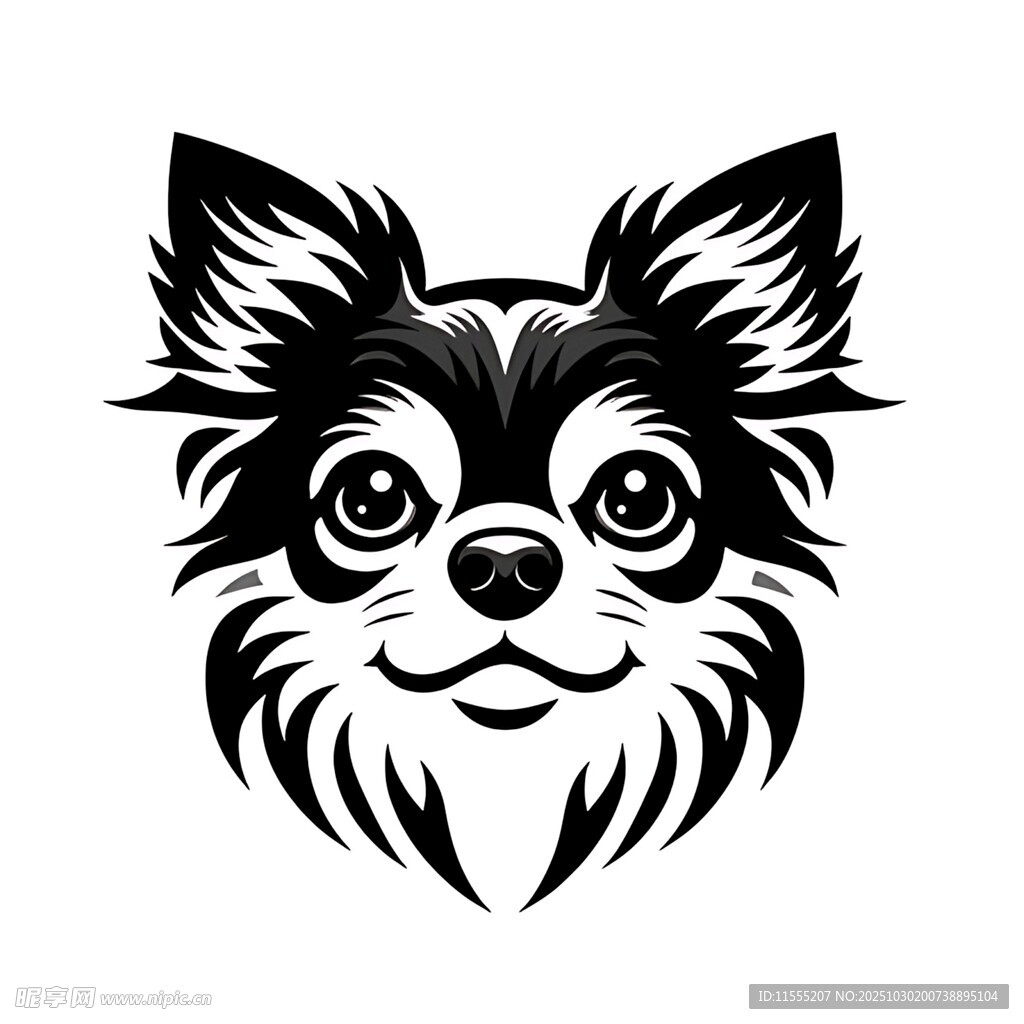 可爱吉娃娃犬头像图案