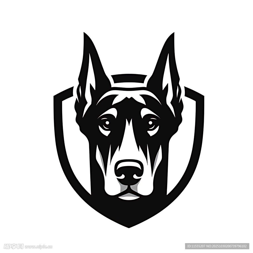 警犬盾牌标志设计