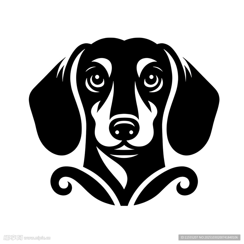 简约风腊肠犬图案设计