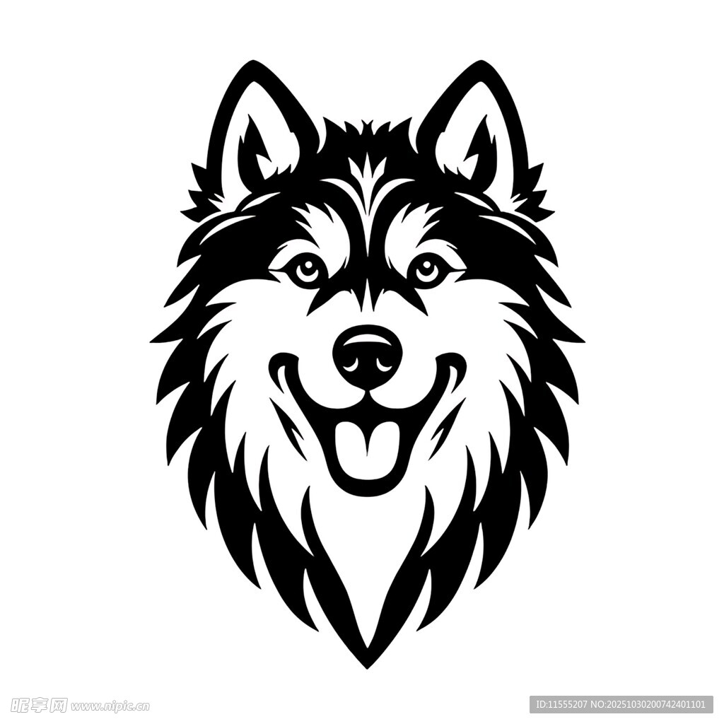 哈士奇头像图案