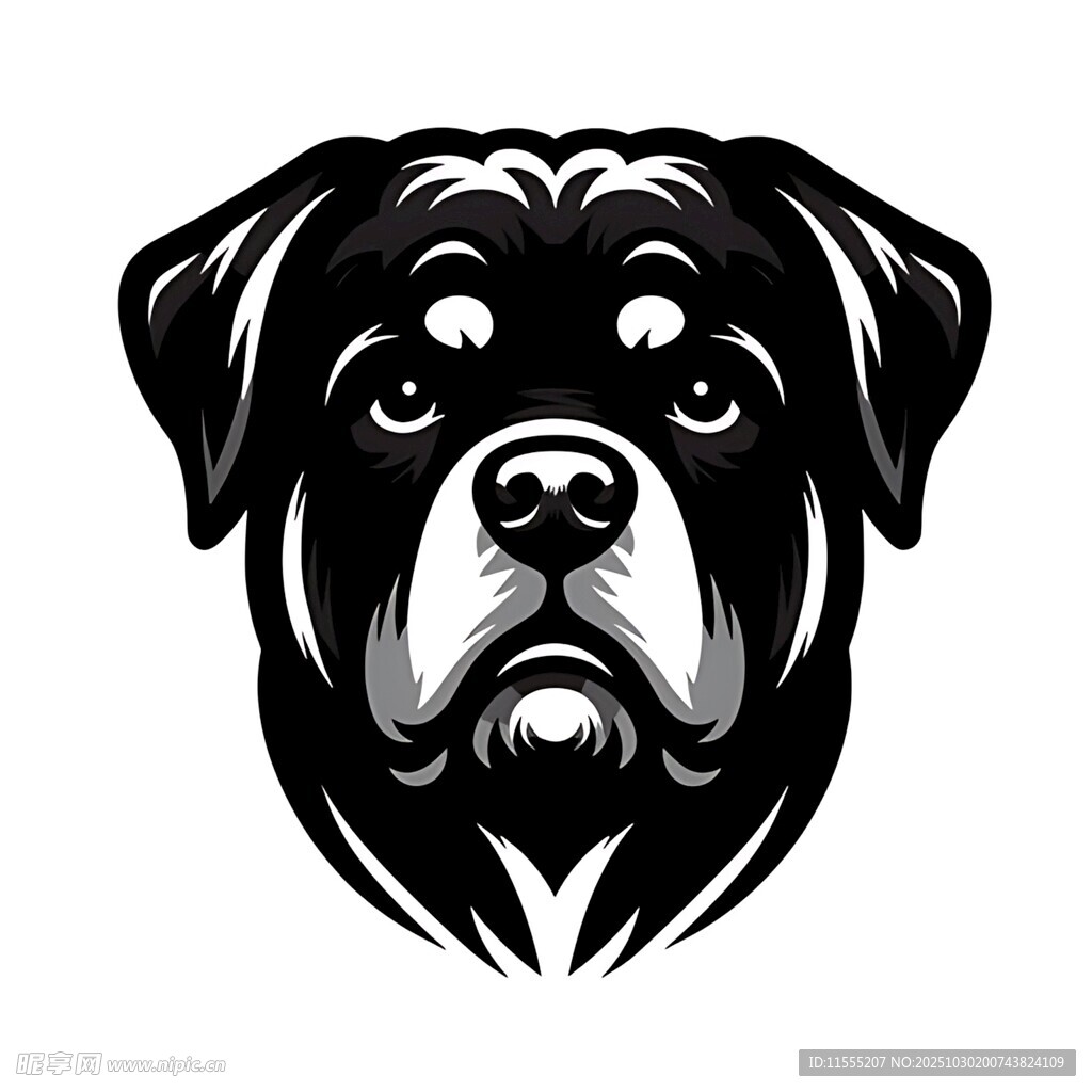 罗威纳犬头像设计