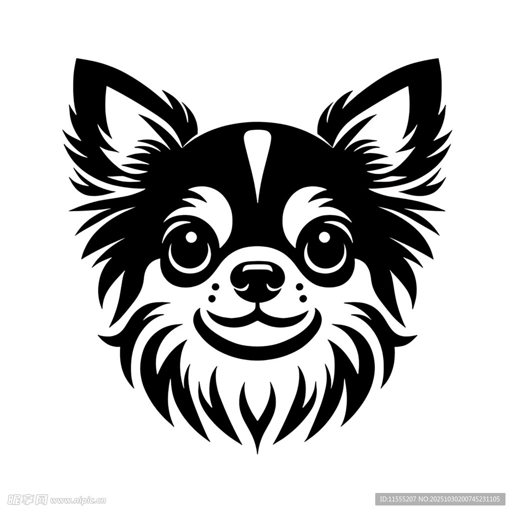 可爱吉娃娃头像图案