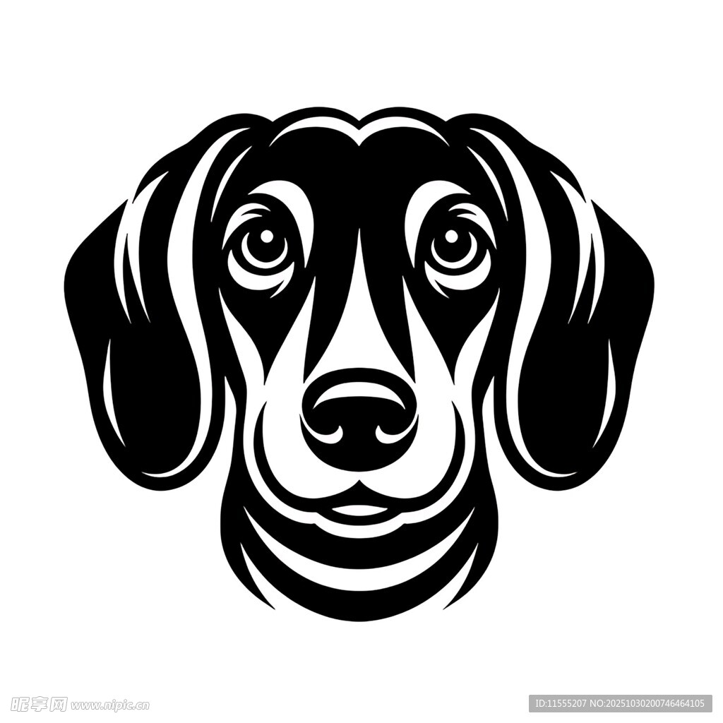 简约风格小狗头像