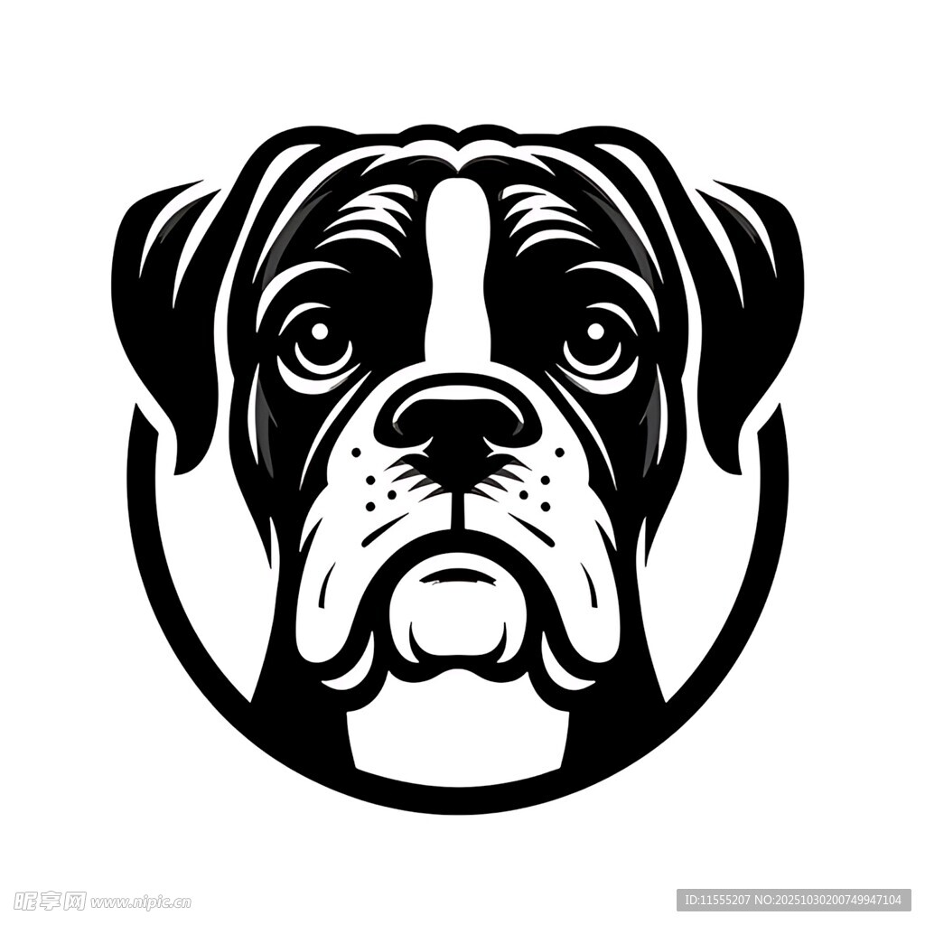 拳击犬头像标志