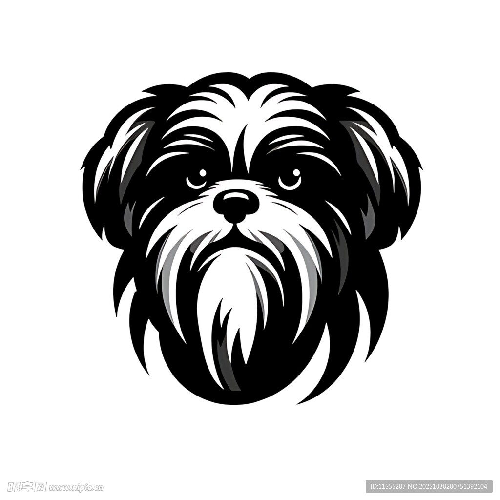 可爱西施犬头像设计