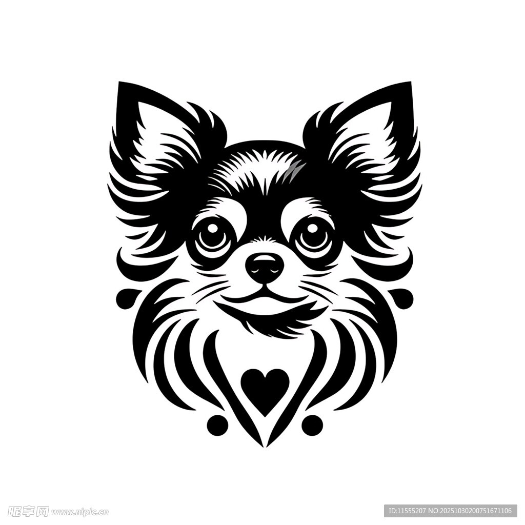 可爱吉娃娃头像图案