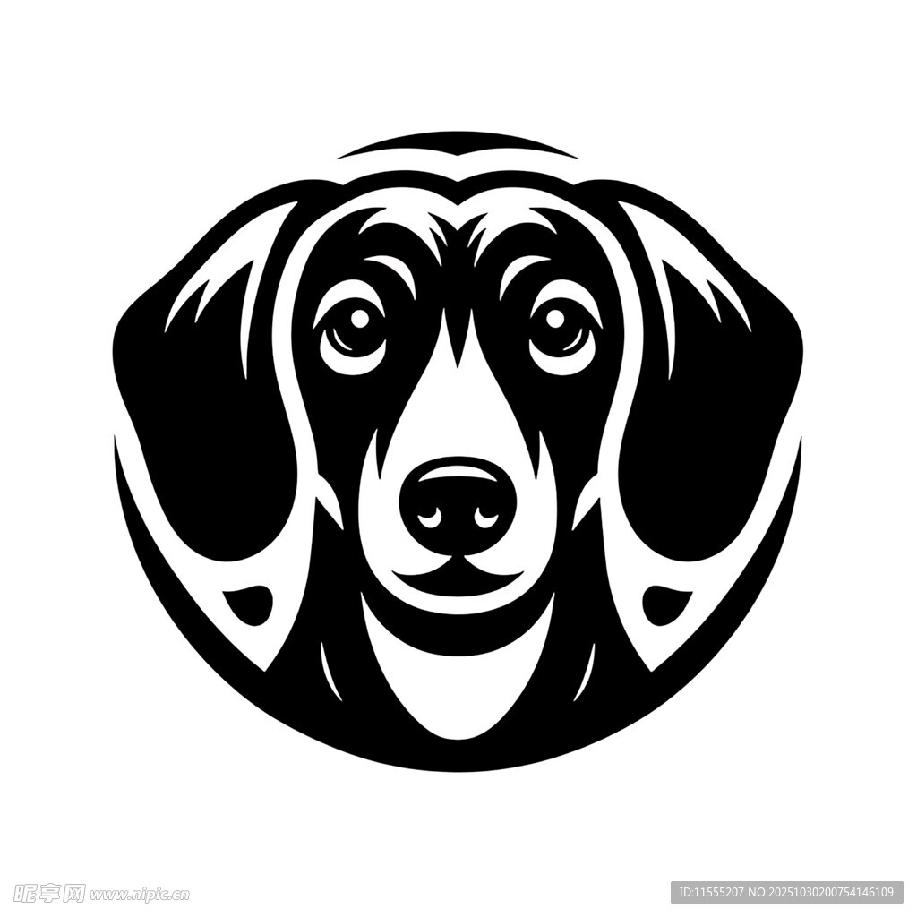 简约黑白风狗狗头像