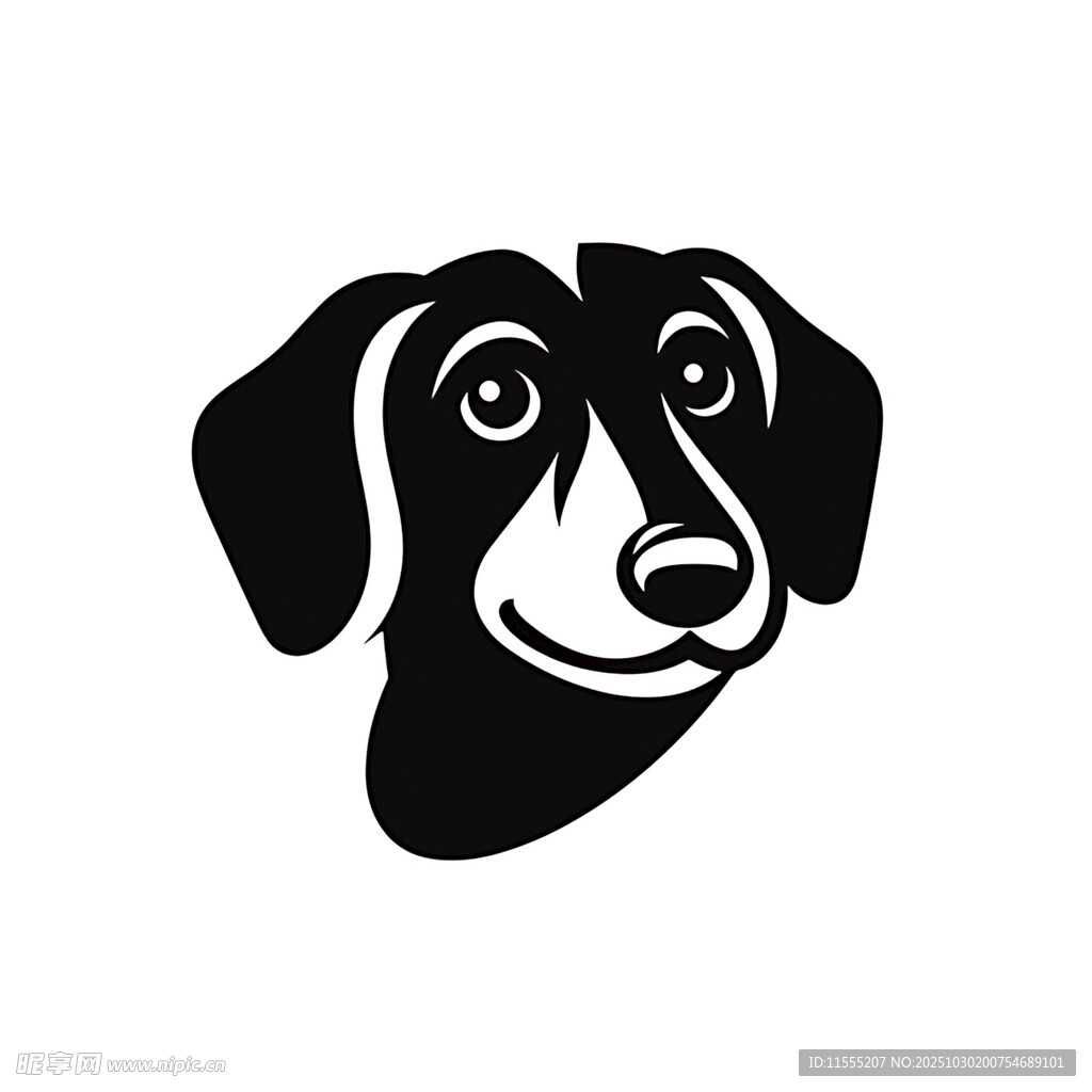 简约狗头图标
