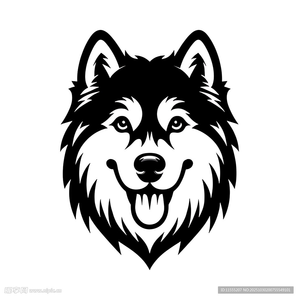 微笑的哈士奇头像