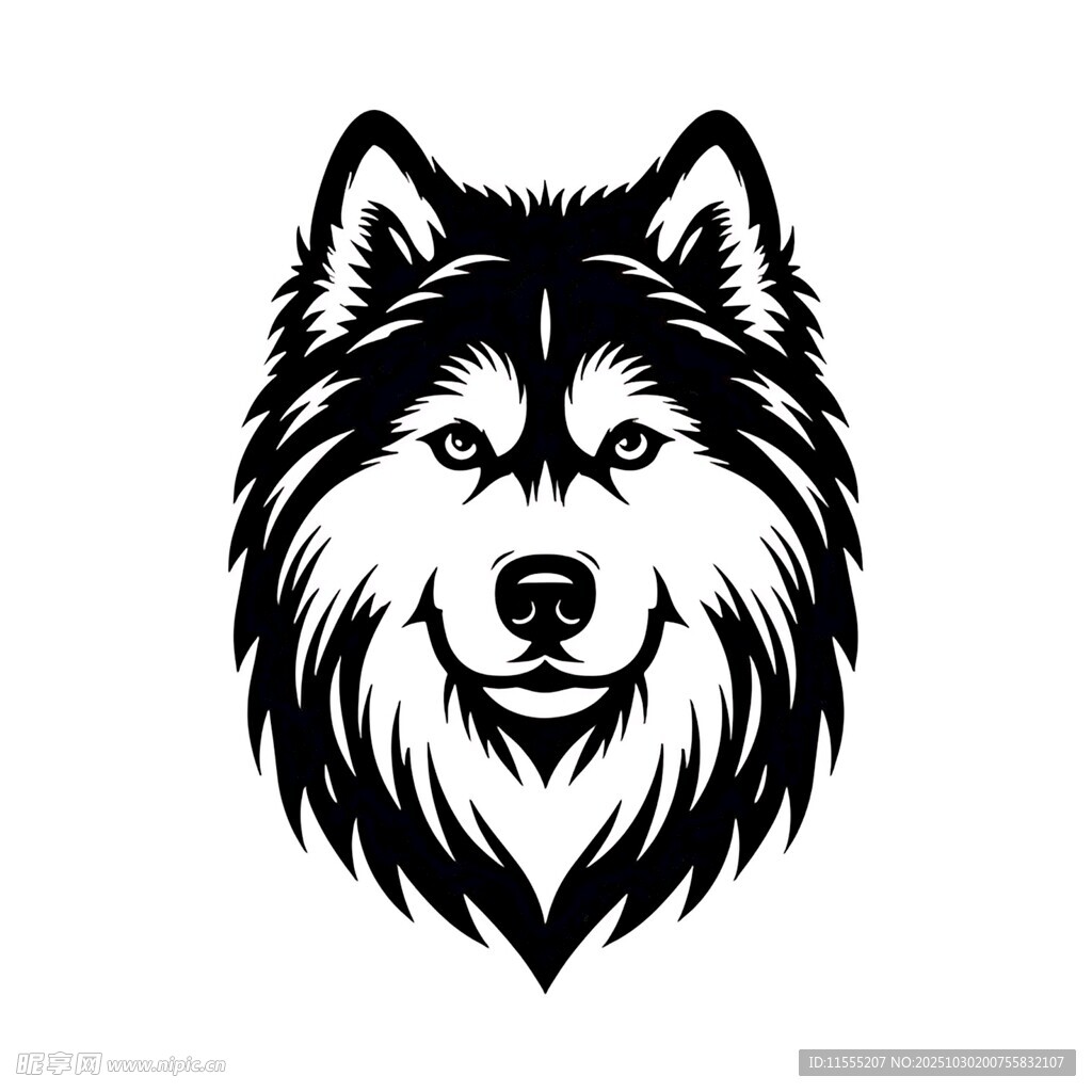 哈士奇头像图案