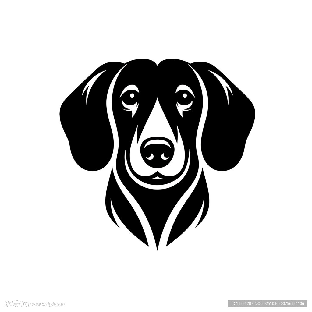 简约狗头标志设计