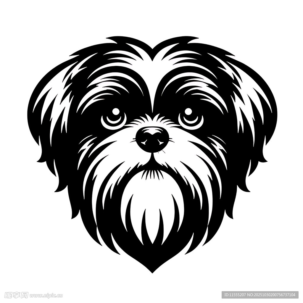 可爱西施犬头像图案