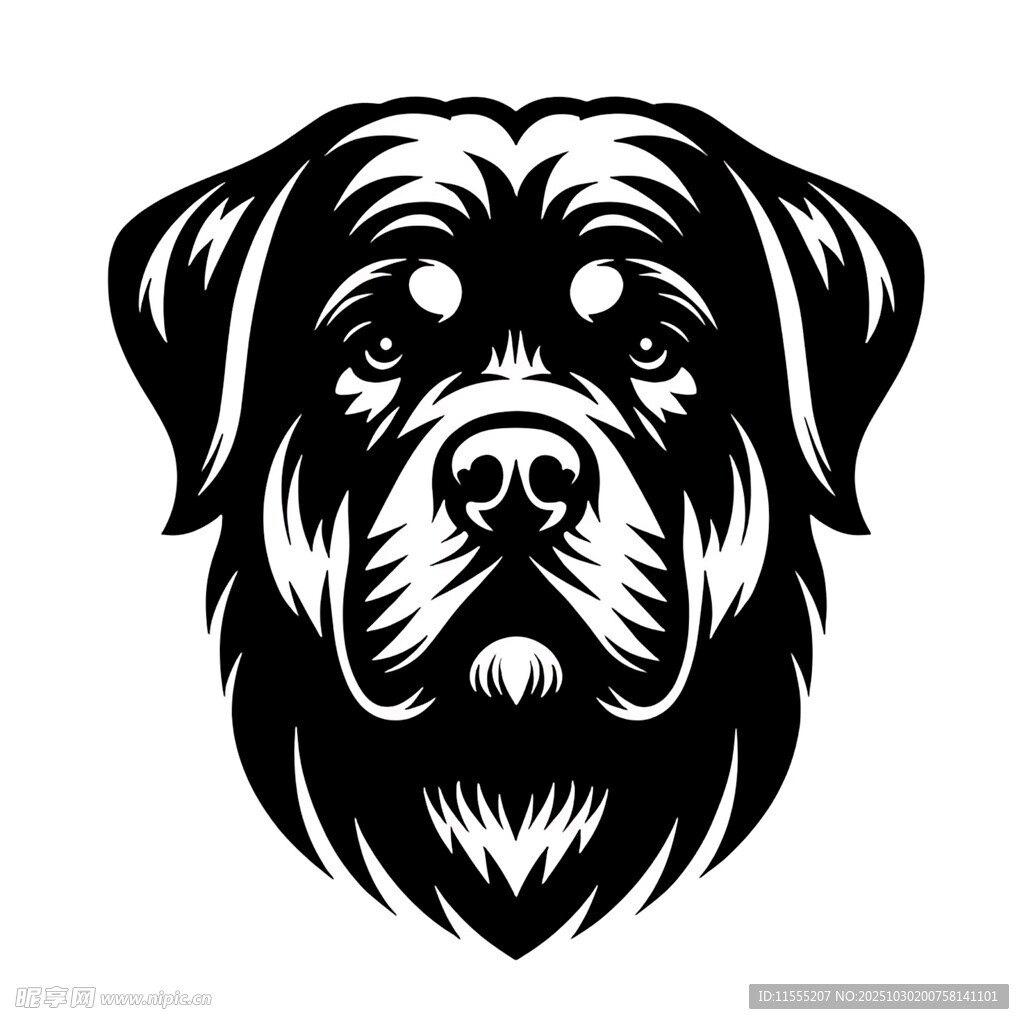 罗威纳犬头像图案